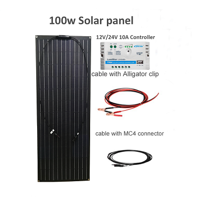 Hors grille système de panneaux solaires 100w kits de panneaux solaires utilisation Portable pour réfrigérateur TV LED